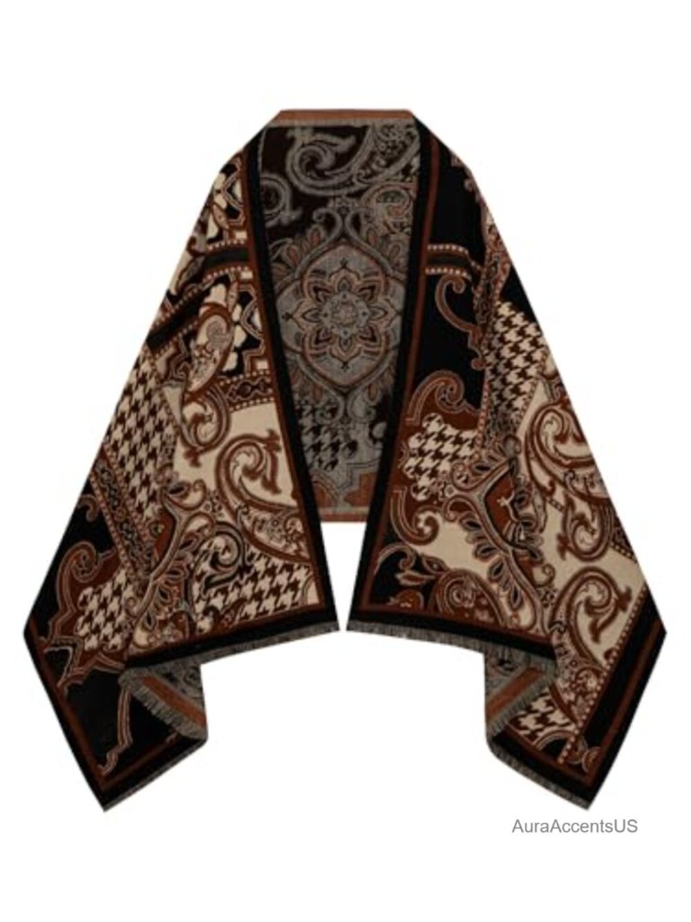 Reversible Boho Pashmina Shawl Wrap for Women, Oversized Cashmere-Like Soft